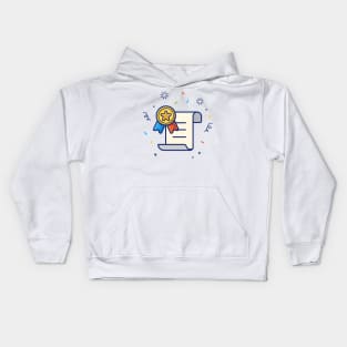 Certificate with badge cartoon Kids Hoodie